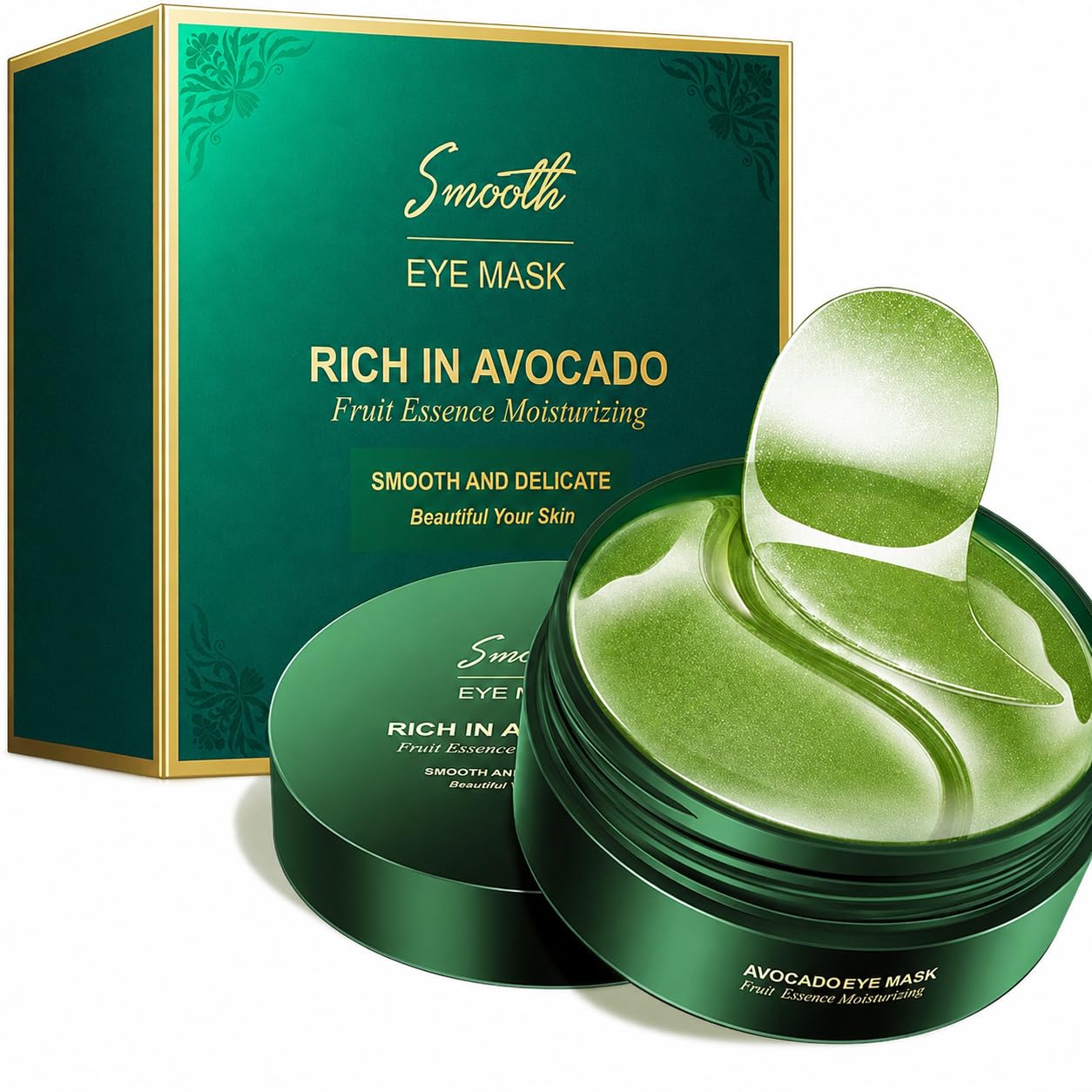 Smooth Avocado Hydrogel Under Eye Mask Patches for Dark Circles & Puffiness - Deep Moisturizing & Hydrating Eye Pads (60 Pcs / 30 Pairs)-image-13