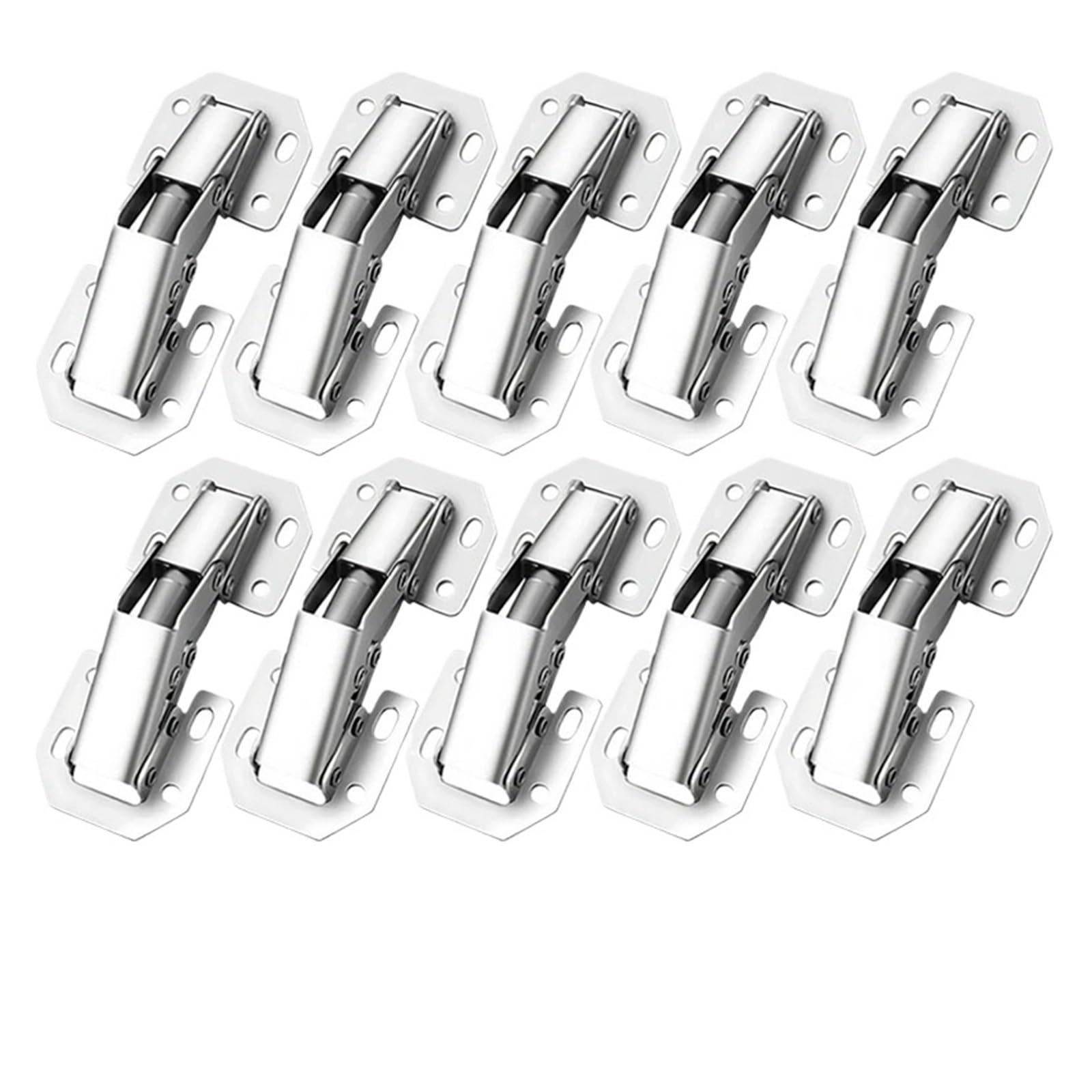 Sensumepb 10Pcs Pieces Hidden Hinges, Stainless Steel Concealed Kitchen Cabinet Hinges, No Drilling(10Pcs)