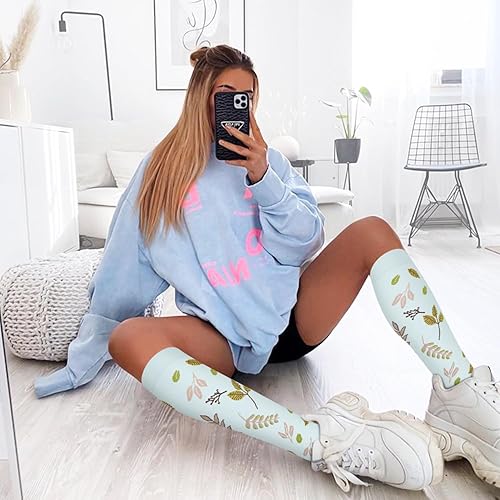 Miniatura 2 de 6 pares de calcetines de compresión para mujeres y hombres, 15-20 mmHg, soporte graduado hasta la rodilla, calcetines para enfermeras, viajes,