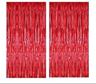 Colorfast FOIL Fringe Curtain Backdrop for Birthday, Graduation Celebration, Bachelorette, Valentines Party Celebration, Event Decoration (Color may vary)