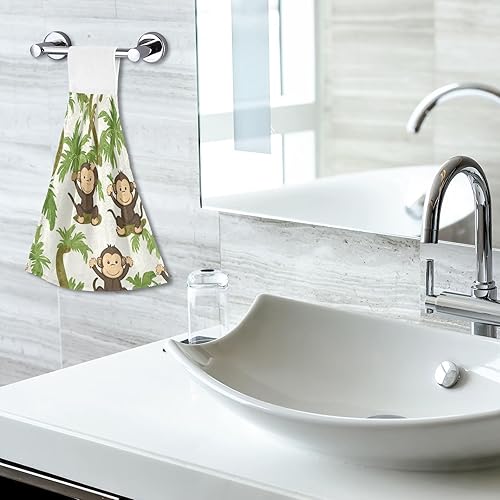 Miniatura 7 de Paños de lavado toallas de mano para baño, dibujos animados, diseño de dragón verde, lindo diseño de dibujos animados, monos de cocotree, decoración