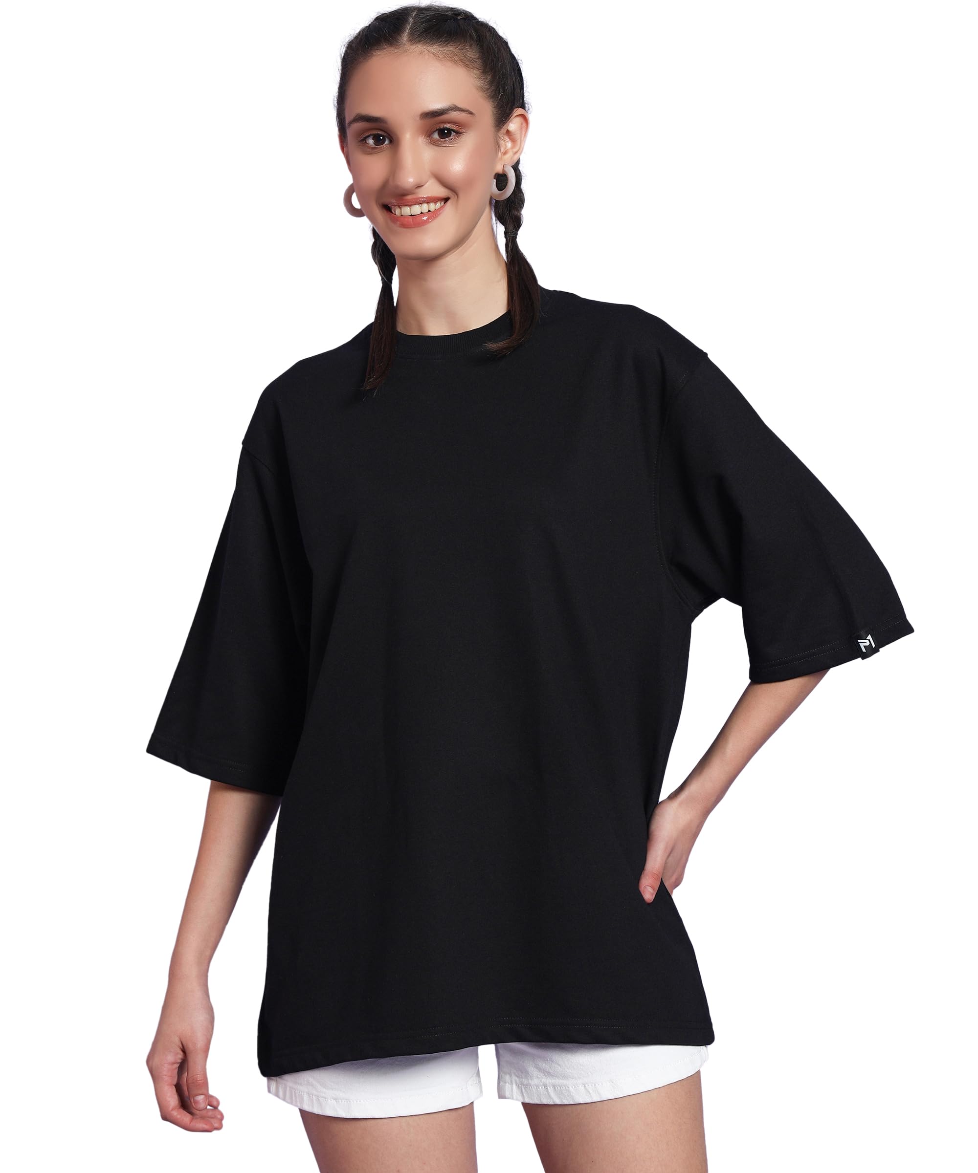 pockman Women Cotton Terry Oversized Tshirt-picture-11
