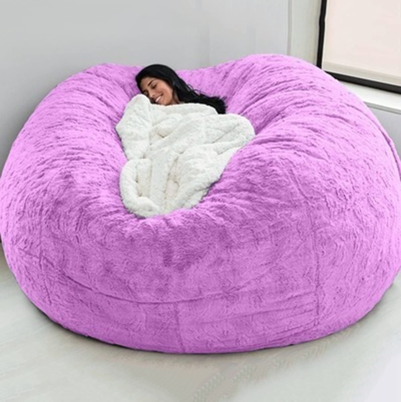 WSZGR 5ft/6ft/7ft Adult Bean Bag Chair Cover, Indoor Living Room Gaming Beanbag Lounger Internal Liner Ergonomic Design for Body Support(Color:14,Size:6ft)
