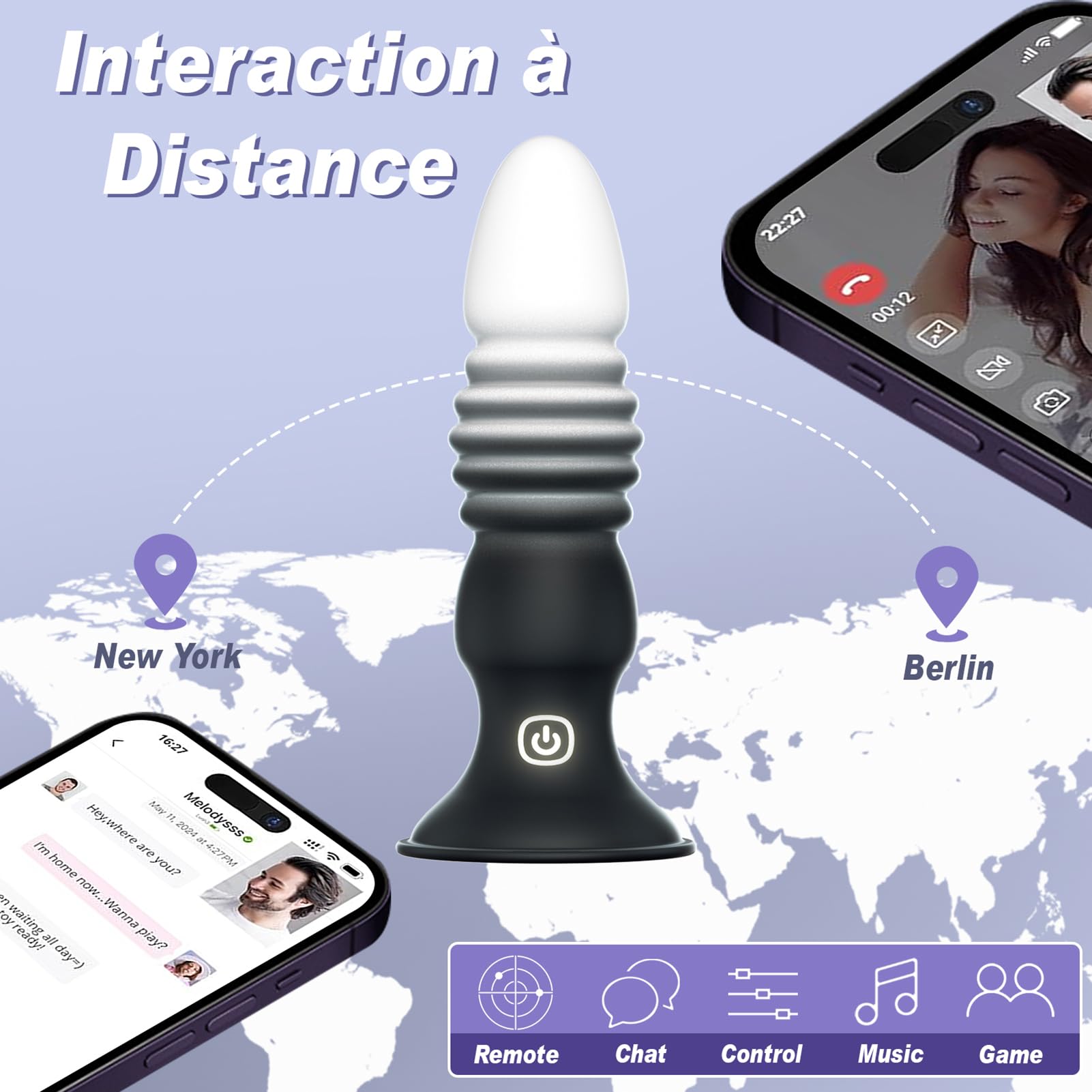 Sex Toys Plug Anal Vibromasseur - Sex Toýs Homme Stimulateur Prostate Plugs Anals Femme Débutante Gode avec 7 Vibration 7 Poussée, Plug Anus Vibrant Gay Sextoyse Couple Plaisir avec Telecommande APP