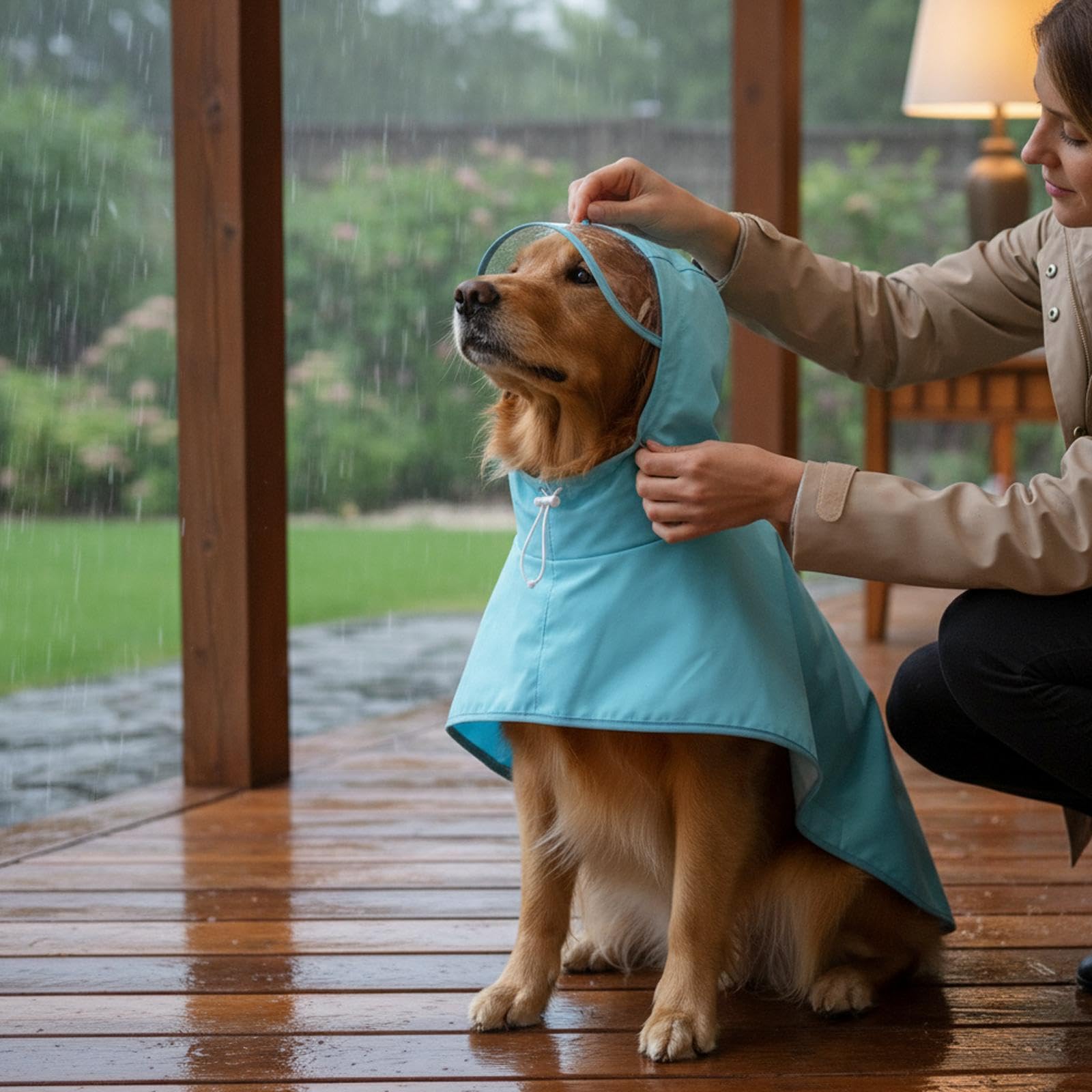 predolo Poncho pour Chien Veste Pluie Imperméable avec Capuche Réglable Matière Légère Adaptée Chiens Idéal pour sous La Pluie Promenade, 9XL