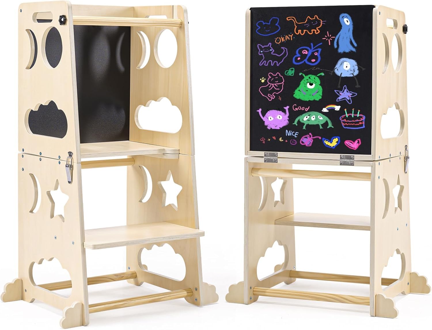 Torre de Aprendizaje Montessori ATAA Stool con Taburete Extraíble