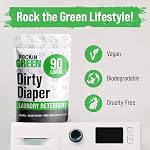 Rockin’ Green Dirty Diaper Laundry Detergent - Unscented Laundry Detergent Powder and Odor Eliminator for Cloth Diapers, Baby Clothes, Linens, Bedding - Safe for Sensitive Skin - 90 Loads