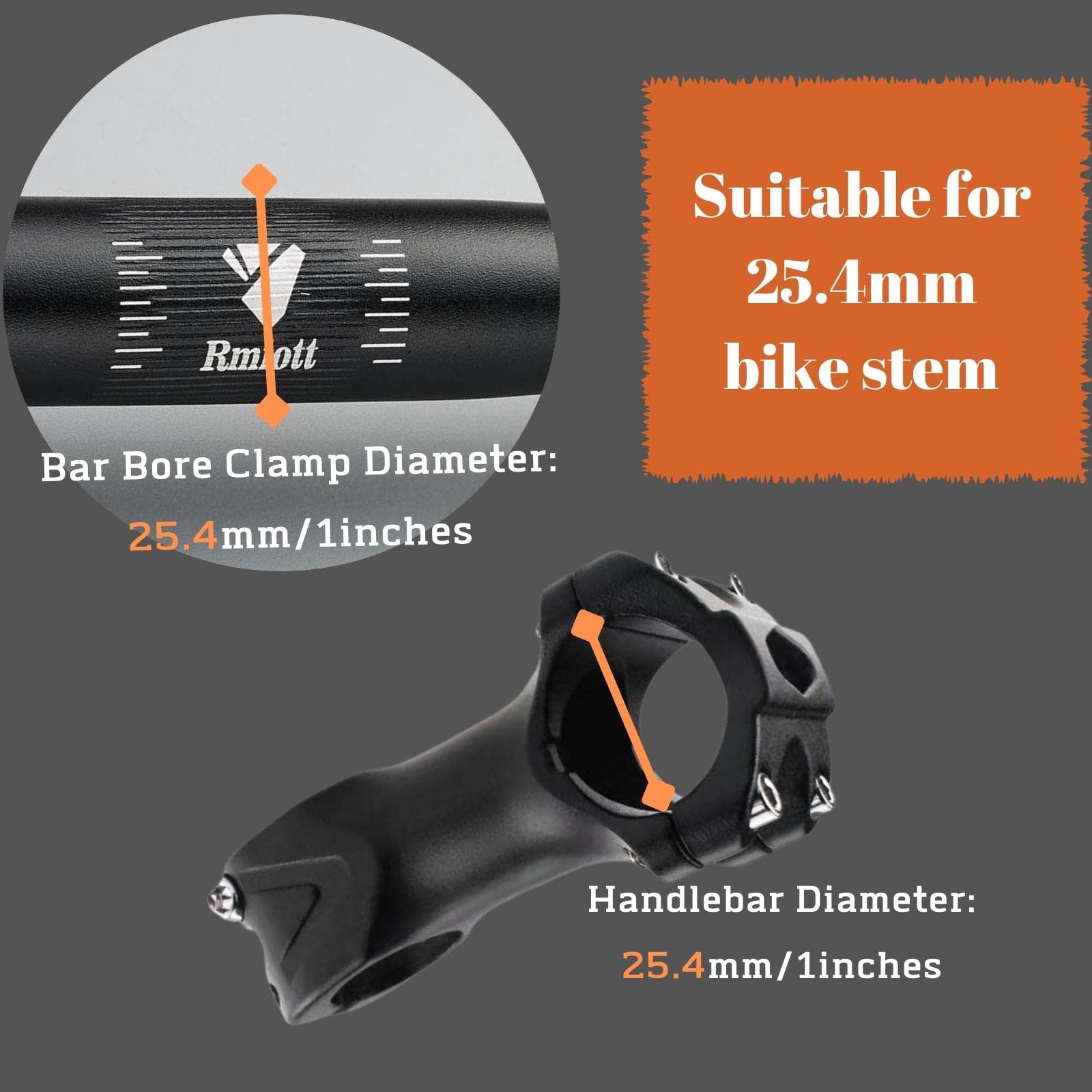 Amazon.co.jp: Rmiott 1インチ/25.4mm ライズ50mm MTBハンドルバー長さ 