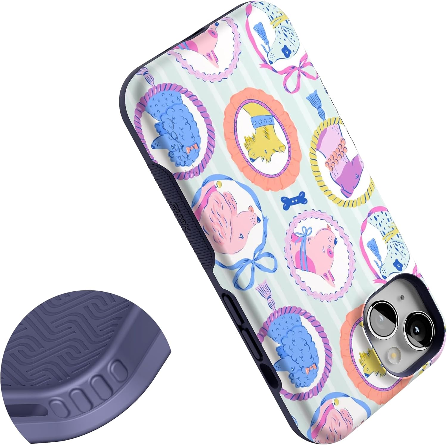 Casely iPhone 13 Case | Chateau Pups | French Dog | Bold Protective Design | Compatible with MagSafe
