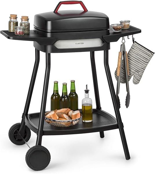 KLARSTEIN Gatsby Grill Elettrico 2000W con Tavoli Laterali