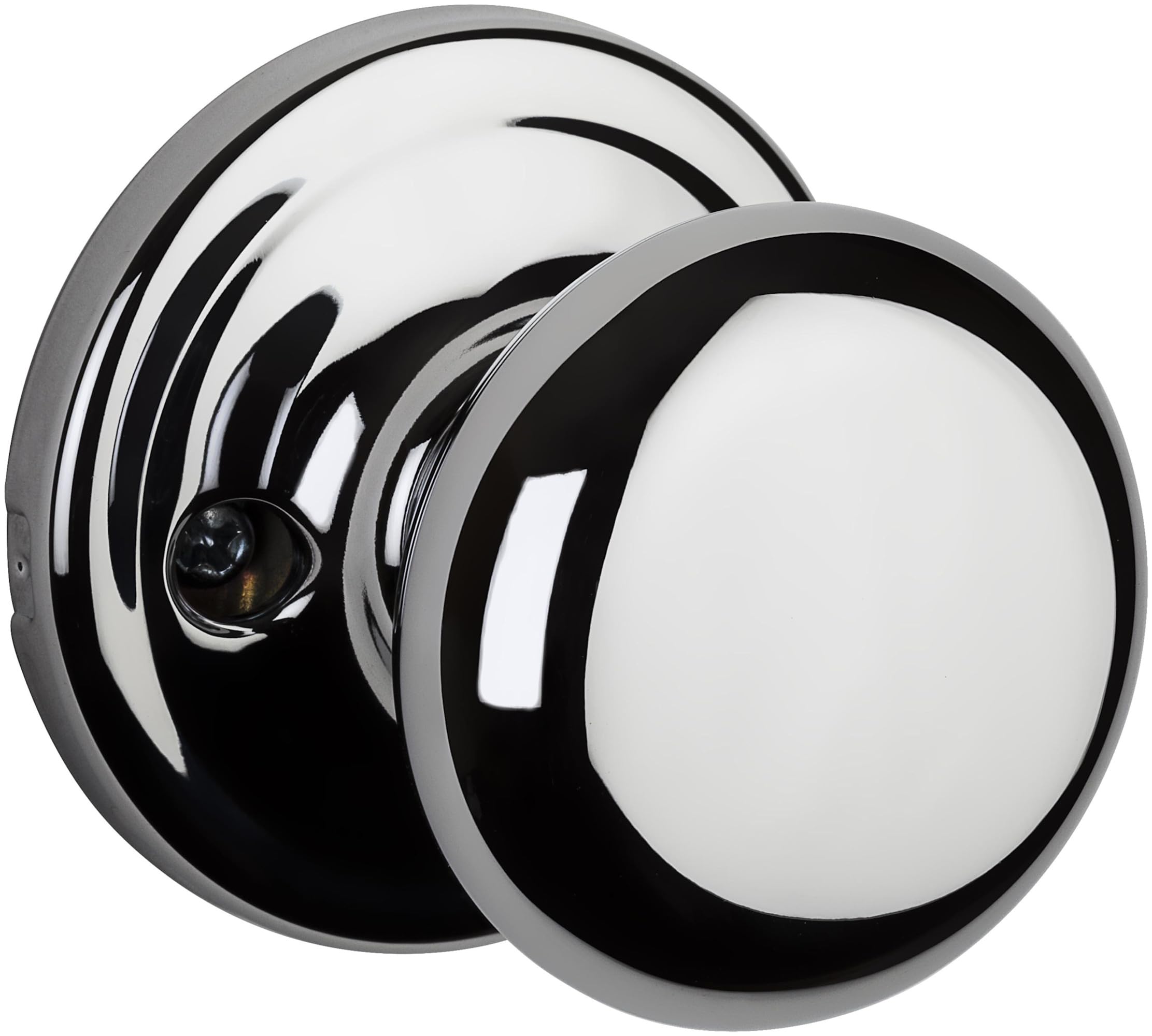 Kwikset Hancock Dummy Doorknob, Single Sided Handle for Closets, French Double Doors, and Pantry, Polished Chrome Non-Turning Interior Doorknob