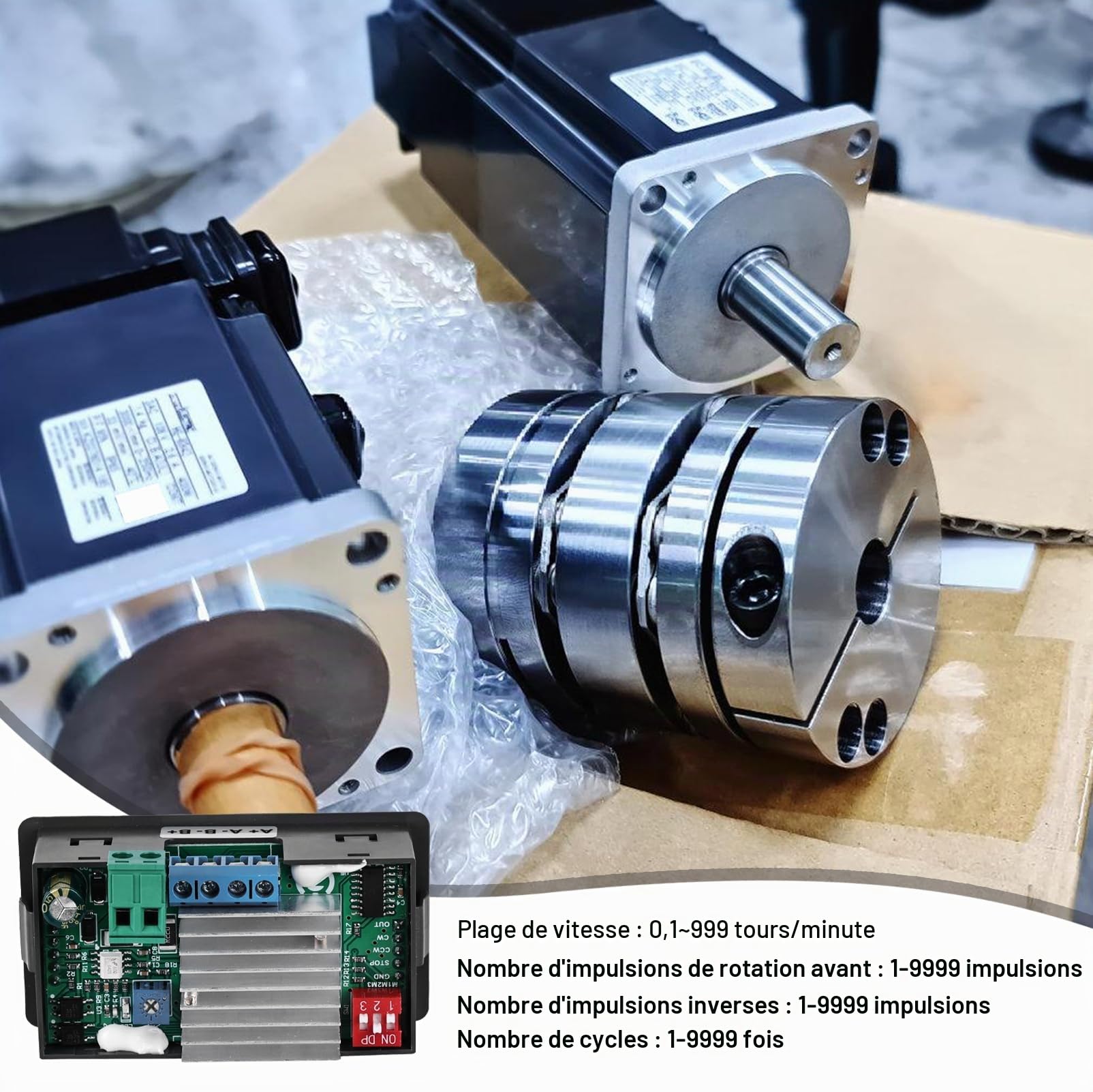 Nizirioo Pilote de Moteur Pas à Pas : Contrôle Avant/Arrière, Module de Vitesse d'Impulsion pour NEMA 17 23, Carte de Circuit Imprimé