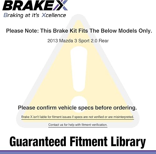 Miniatura 6 de Trasero Brake X - Kit de rotores de freno de repuesto  Rotores traseros Advanced X  Compatible con Mazda 3 Sport 2.0 2013
