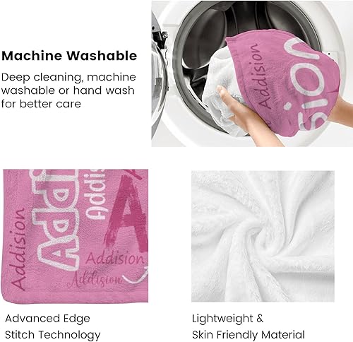 Miniatura 5 de Manta personalizada con nombre para niños y adultos, manta de franela con nombre, manta de franela con nombre personalizado para cumpleaños, San