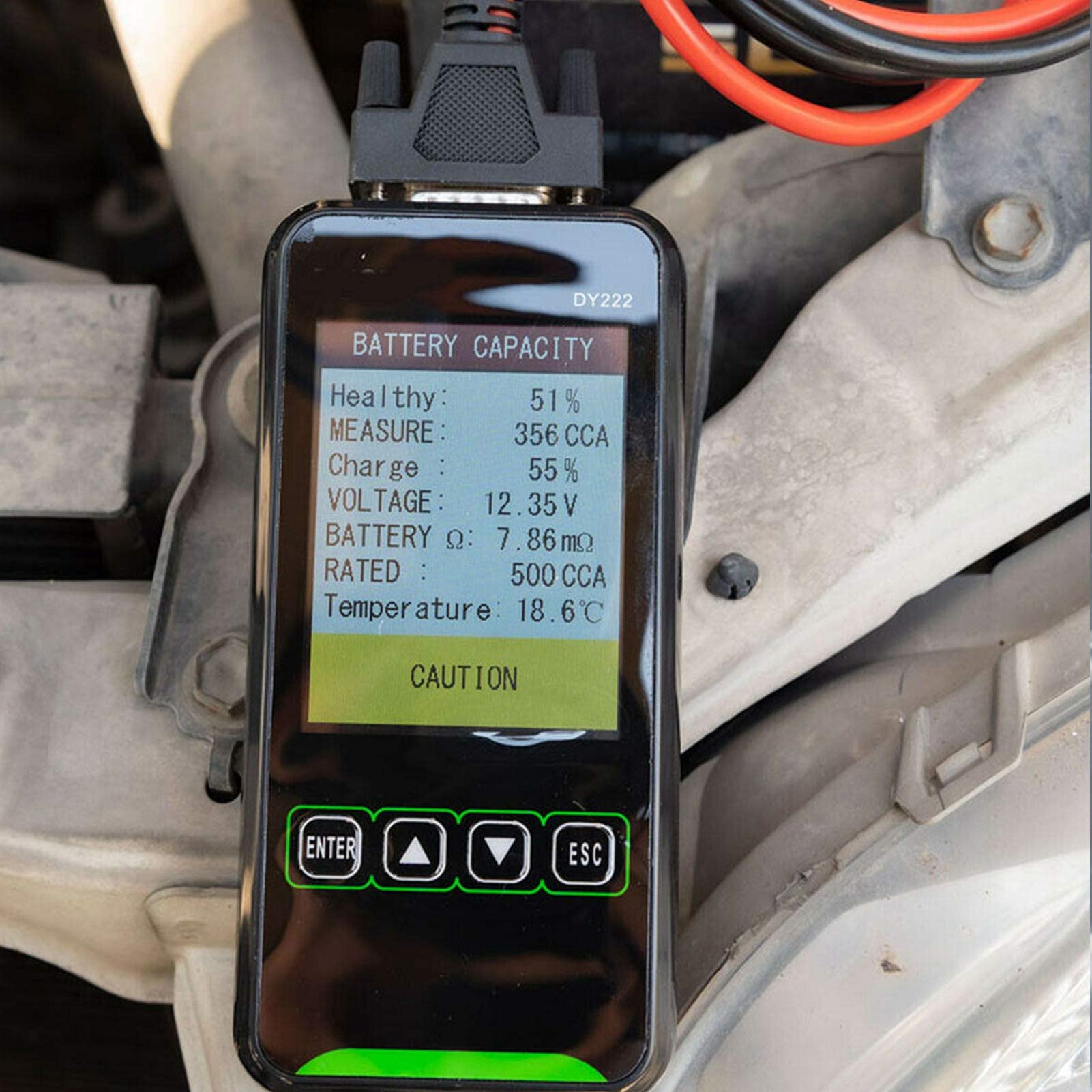 Tester akumulatora samochodowego 12 V 24 V z 3,2-calowym ekranem LCD Cyfrowy wyświetlacz Precyzyjny analizator akumulatora samochodowego i układu ładowania