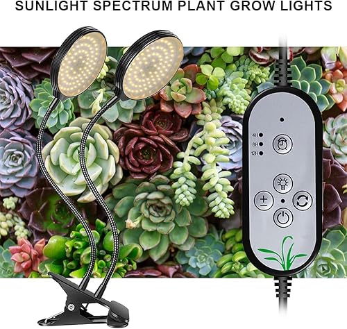 Miniatura 13 de Luz de crecimiento de 45 W, luz solar de espectro completo LED para plantas con temporizador de encendido/apagado automático 4/8/12 H, lámpara