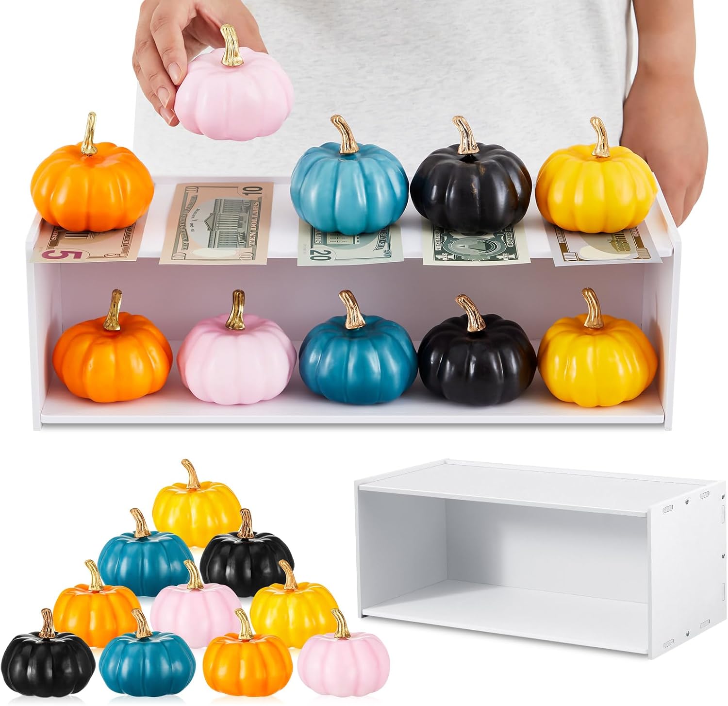 GlikCeil 11 Pcs Fall Pumpkin Color Matching Game, Halloween Party Favor