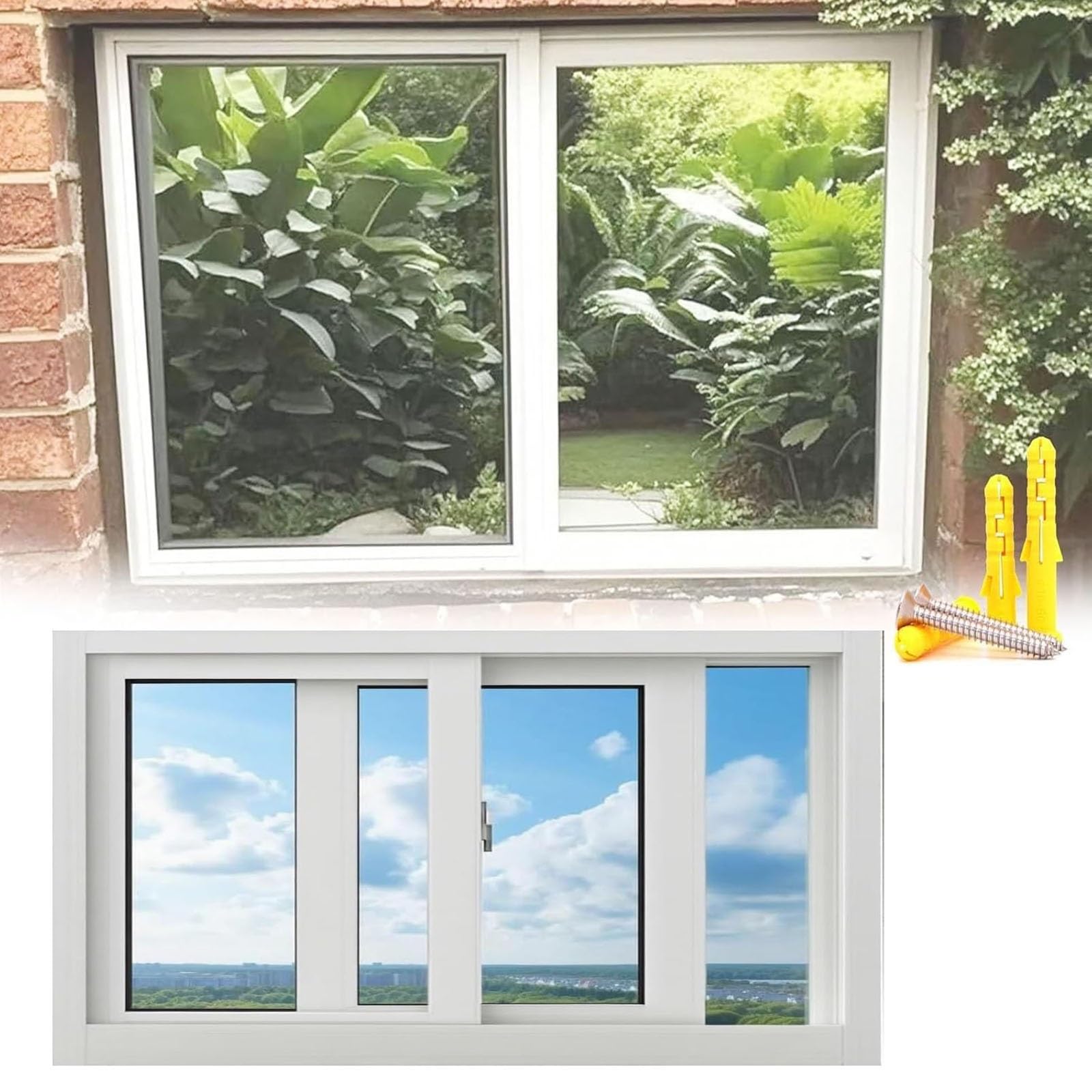 Ventana de sótano horizontal de 21 x 17'' para iluminar y renovar su cobertizo