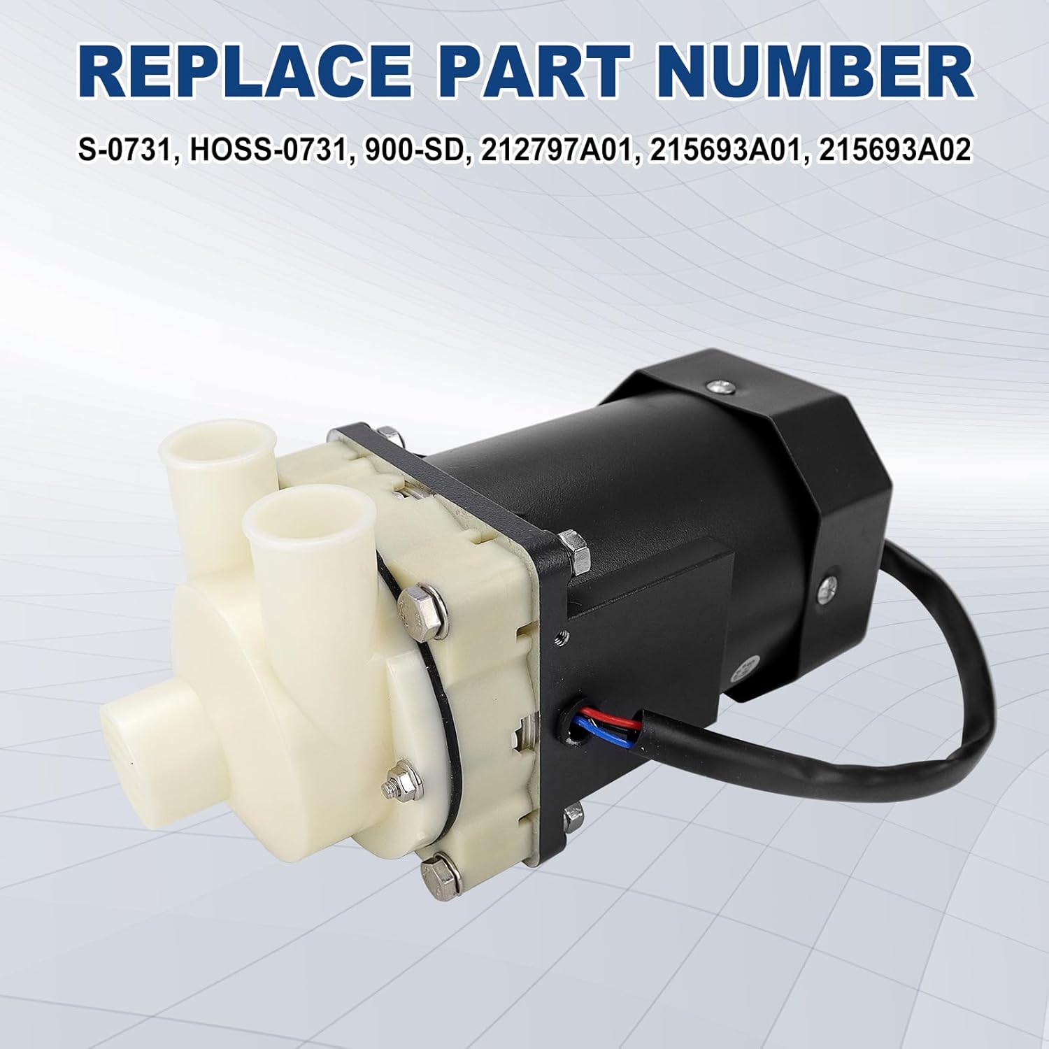 S-0731 Machine-Motor Water-Pump Assembly - with Mounting Plate, 14-Inch Cable & Plug, Compatible with Hoshizaki KM Series 120V 60W, Replace 900-SD, HOSS-0731, KM-1300M, KM-1340M, 212797A01