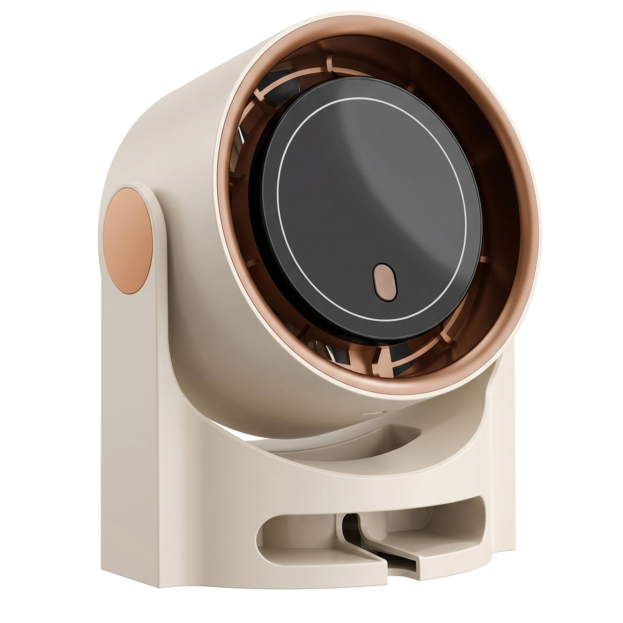 Gemuseeee Small Portable Fan, 3-Mode Small Quiet Desk Fan USB Rechargeable Portable with Turbo Air Circulation & Digital Display, White