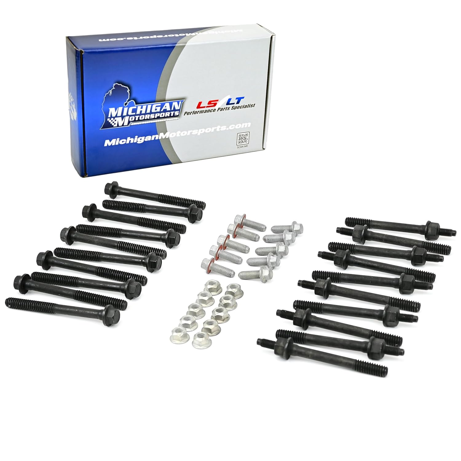 Michigan Motorsports LS Main Bolt Kit | Fits 1997-2013 LS Engines | 4.8L 5.3L 5.7L 6.0L 6.2L LS1 LS2 LS3 | OEM Style Main Cap Fasteners