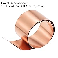 Vista 74 de uxcell Copper Sheet Roll, Metal Foil Plate 1000mm x 20mm x 0.8mm