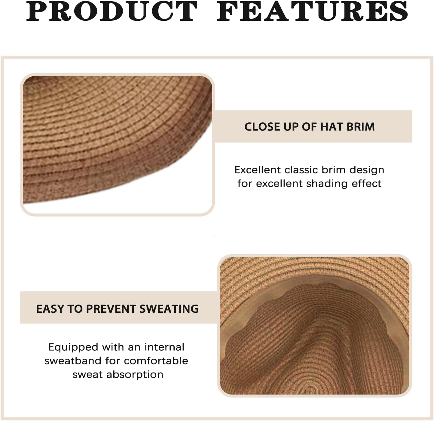 Straw Cowboy Hats Western Cowgirl Hat Foldable Wide Brim Cowboy Hat Travel Vacation Beach Sun Hats for Women Men - Image 4