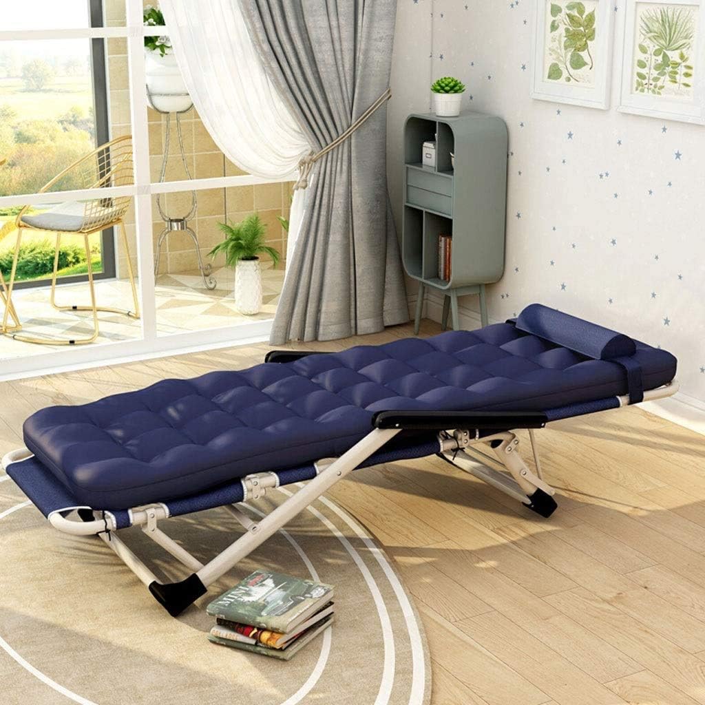 Sun Lounger Garden Chairs Foldable Deck Chair Patio Folding Lounger Chair, with Thick Cotton Pad Reclining Rust Resistant Zero Gravity Portable Folding Recliner Chair (Color, Black),Blue