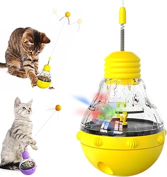 Interactive Cat Toys for Indoor Cats Boredom Fillable Dry Cat Food Cat Toys for Bored Indoor Adult Cats Suitable for Kittens to Play and Exercise