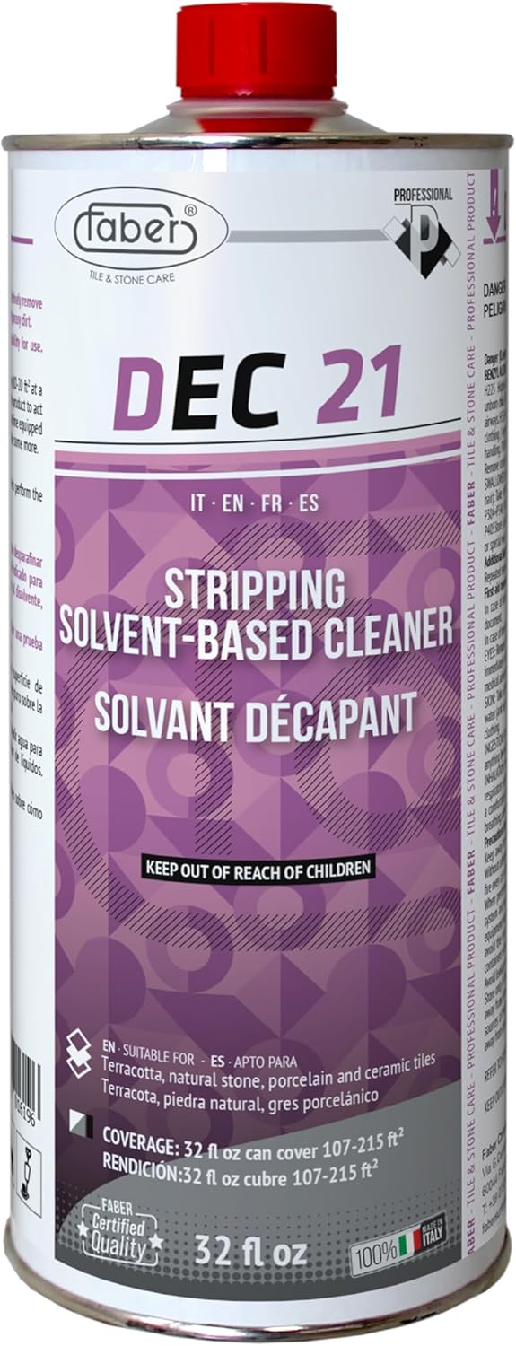FABER DEC 21 Stripping Solvent-Based Cleaner (1L) for Synthetic and Organic Wax Treatments, Sealants, and Residues