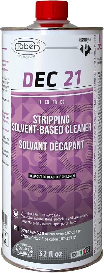 FABER DEC 21 Stripping Solvent-Based Cleaner 1L for Synthetic and Organic Wax Treatments, Sealants, and Residues