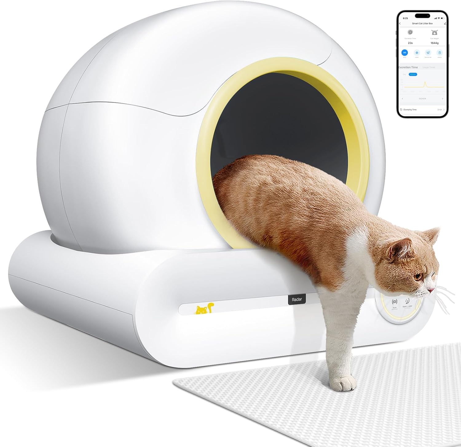 NBBX Automatic Self-Cleaning Litter Box with a cat entering