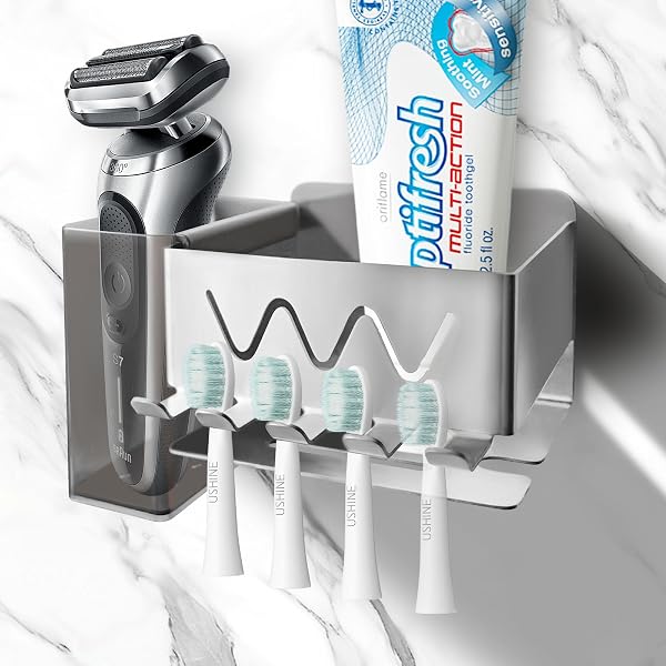 Soporte de acero inoxidable para cepillos de dientes