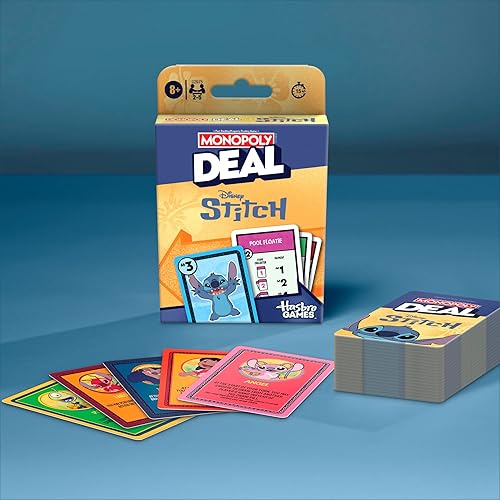 Miniatura 9 de Monopoly Oferta Juego de cartas Disney Stitch Edition  Basado en Lilo & Stitch de Disney  Juegos infantiles con licencia oficial de Disney  A partir