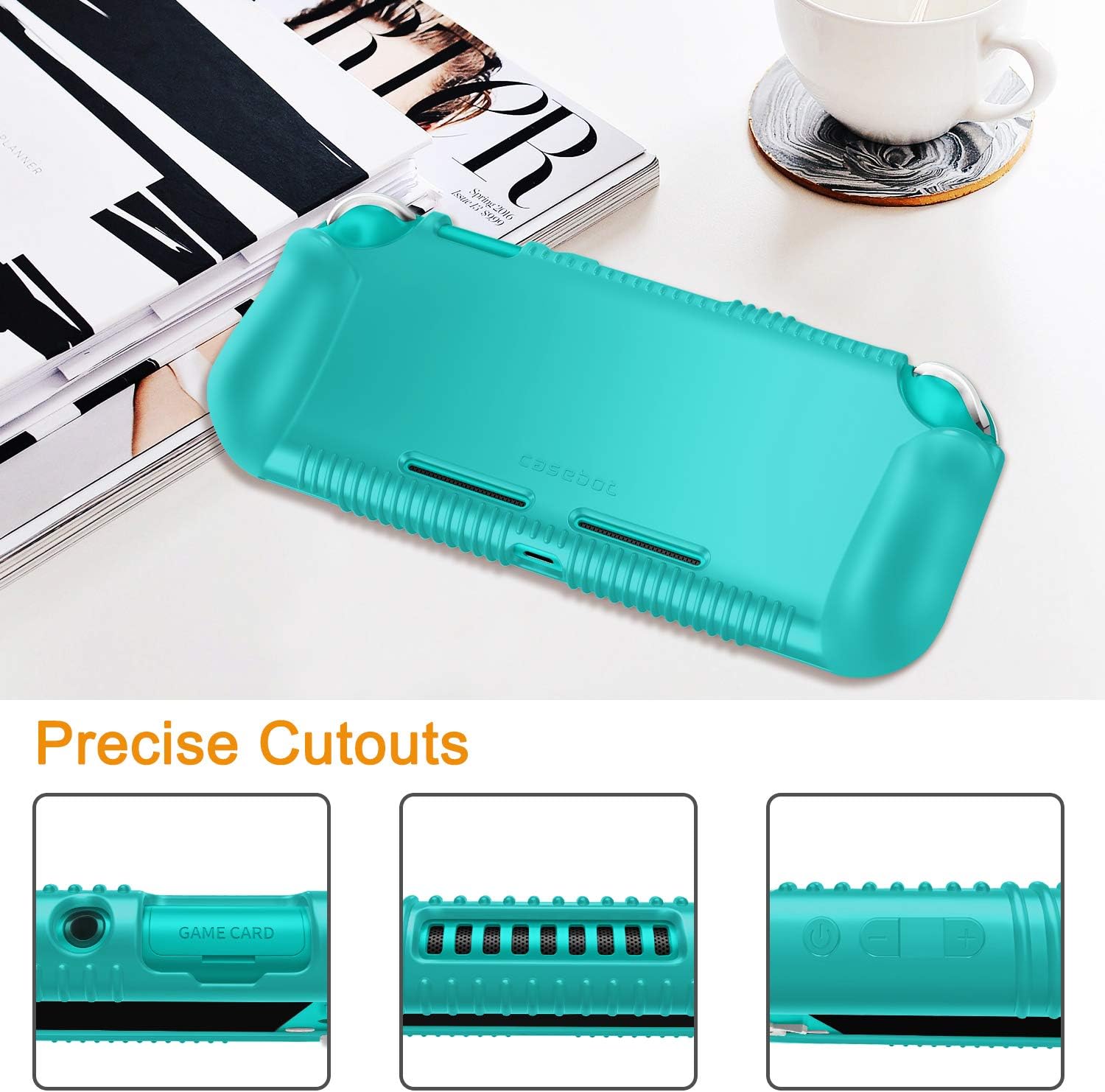 FINTIE Soft Silicone Protective Case for Nintendo Switch Lite 2019 | Ergonomic Grip, Anti-Slip, Shock-Absorption & Anti-Scratch, Lightweight Grip Case Cover, Turquoise