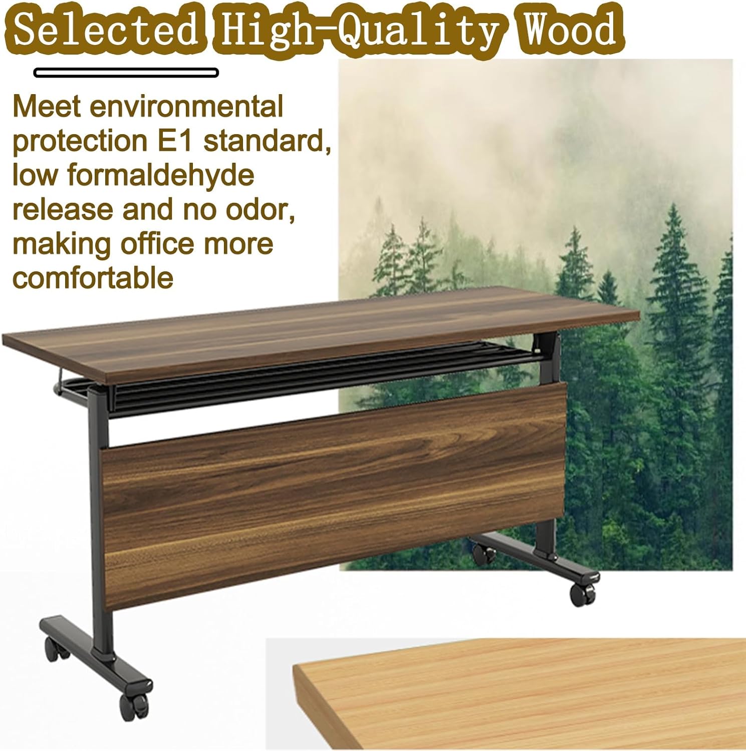 1/2/4/6/8 Pack Conference Room Table Folding Conference Table, Modern Mobile Training Table with Wheels, with Caster Wheels Long Seminar Table for Meeting Room, Rectangular Modular(2pack,47x24x30in)