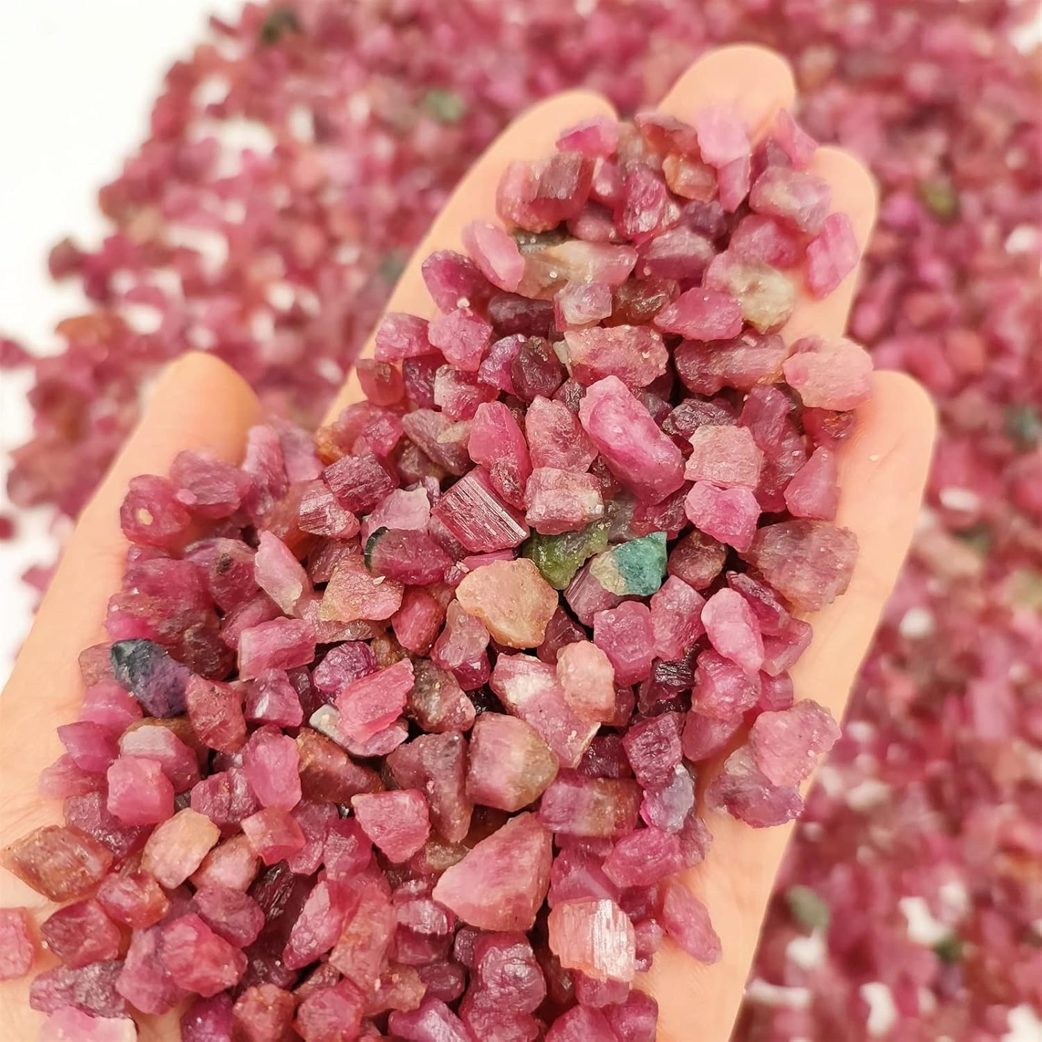 100g Bulk Natural Red Tourmaline Gravel Rock Raw Crystal Gemstone Aquarium Decor Natural Stones Crystals and Stones
