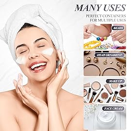 SATINIOR 24 Pieces Empty Clear Plastic Jars with Lids Round Storage Containers Wide-Mouth for Beauty Product Cosmetic Cream Lotion Liquid Butter Craft and Food (Transparent Lid, 1 oz)