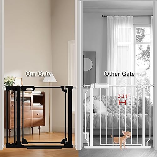 Miniatura 9 de WAOWAO Puerta transparente para bebés para escaleras, diseño moderno, acrílico con cierre automático, puerta para mascotas, 29.52-47.24 pulgadas