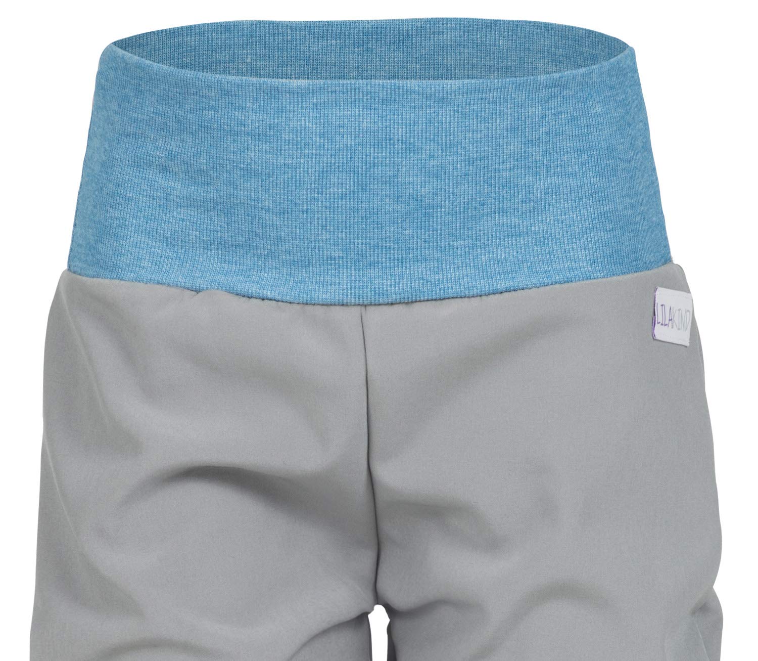 Lilakind Softshell Hose Babyhose Kinderhose Herbst Winter Gefüttert Regenhose Grau Blau Gr.