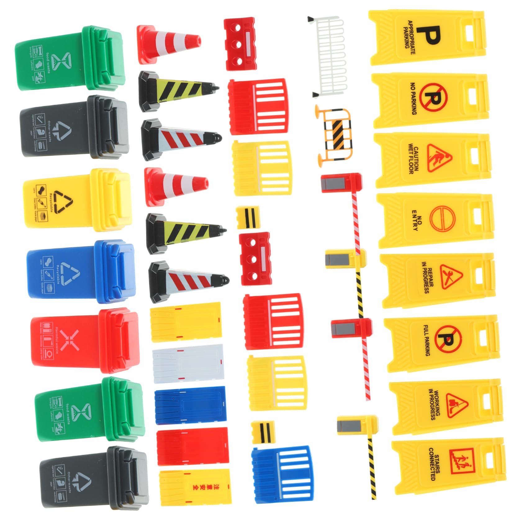 BESTonZON Simulationsverkehrszeichen und Miniaturbarrikade aus Kunststoff Realistisches Kinder Spielzeug zur Verkehrsbildung Bunt Leicht für Eltern Kind Interaktion im Lernumfeld
