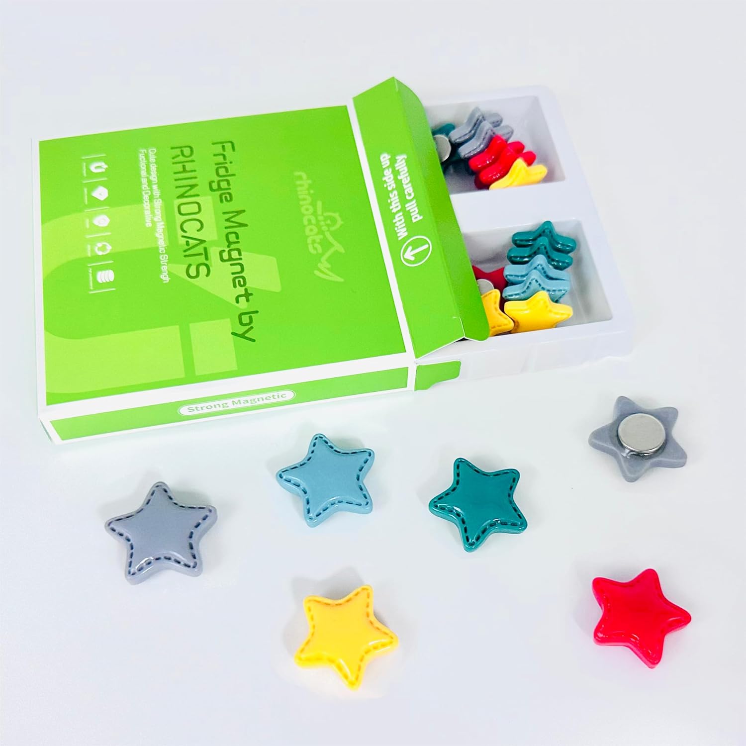 rhinocats 20 Pcs Fridge Magnets,Cute Star Locker Magnets