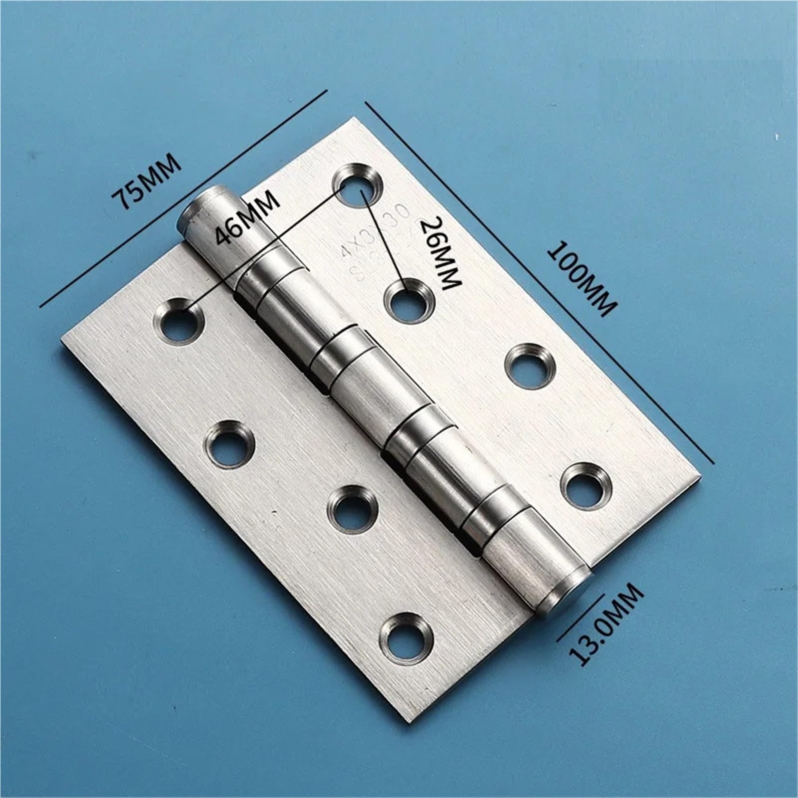 Bisagras plegables, Bisagras plegables de acero inoxidable con rodamiento madera, pestillo puerta apertura plana, 1/2 Uds(100mm,1 pieces)
