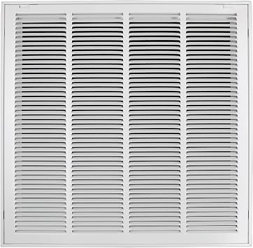 Howeall 24"W x 24"H [Duct Opening Size] Steel Return Air Filter Grille - Removable Face/Door for 1 inch Filters -HVAC Vent Cover Grill - White [Outer Dimensions 26 5/8"W X 26 5/8"H]