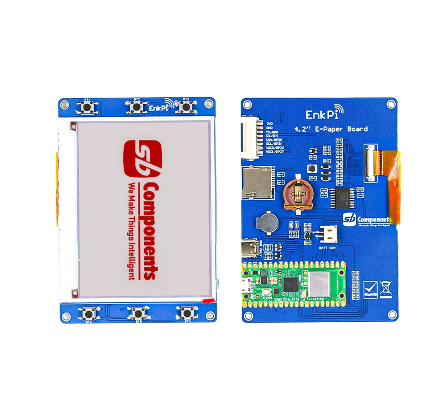 EnkPi - Scheda di visualizzazione ePaper basata su Raspberry Pi Pico W, supporto aggiornamento parziale Raspberry Pi Pico E-Ink Modulo display E-Ink Programmabile Risoluzione 400x300 Scheda ePaper da