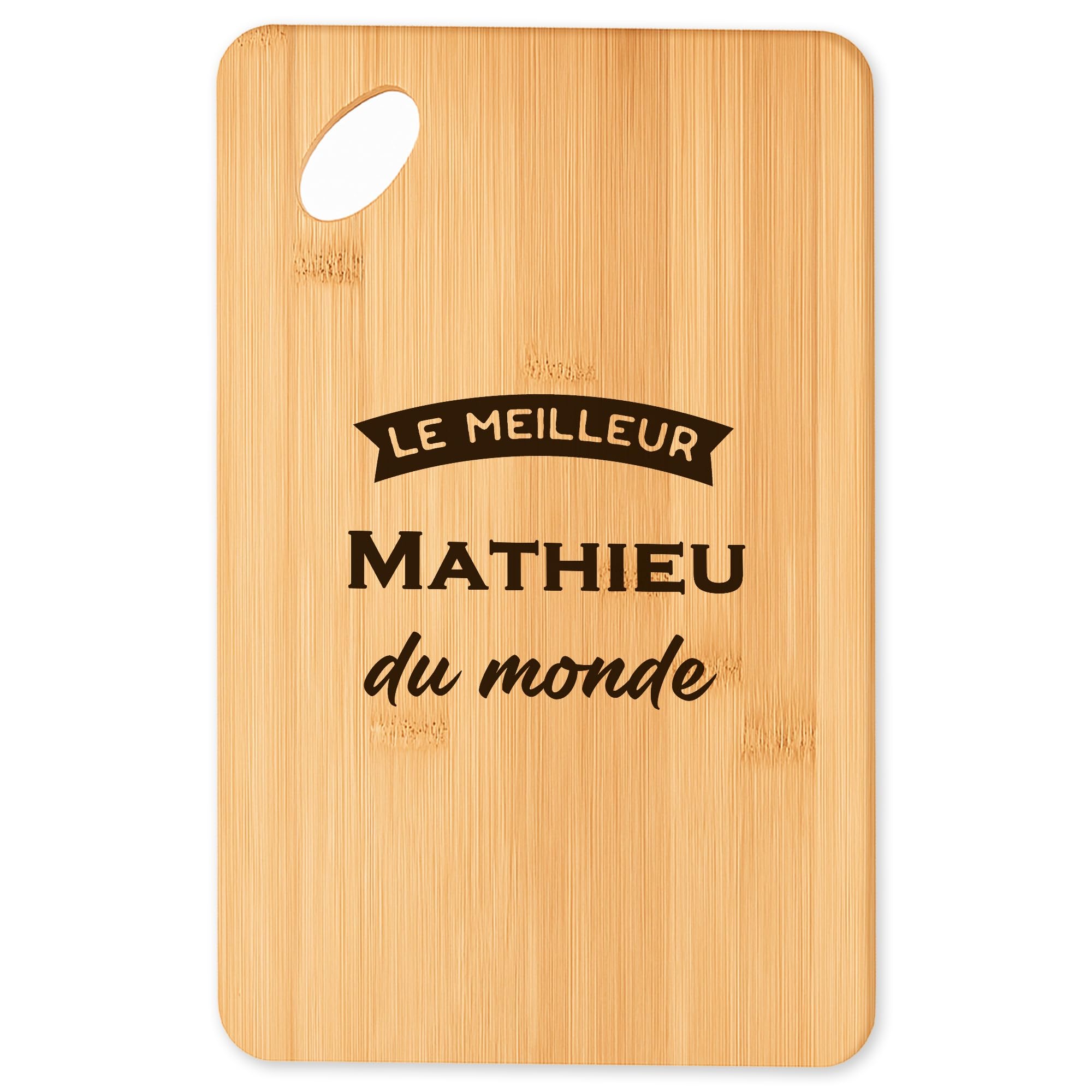 Planche à découper cadeau original pour Mathieu plateau apéro en bambou
