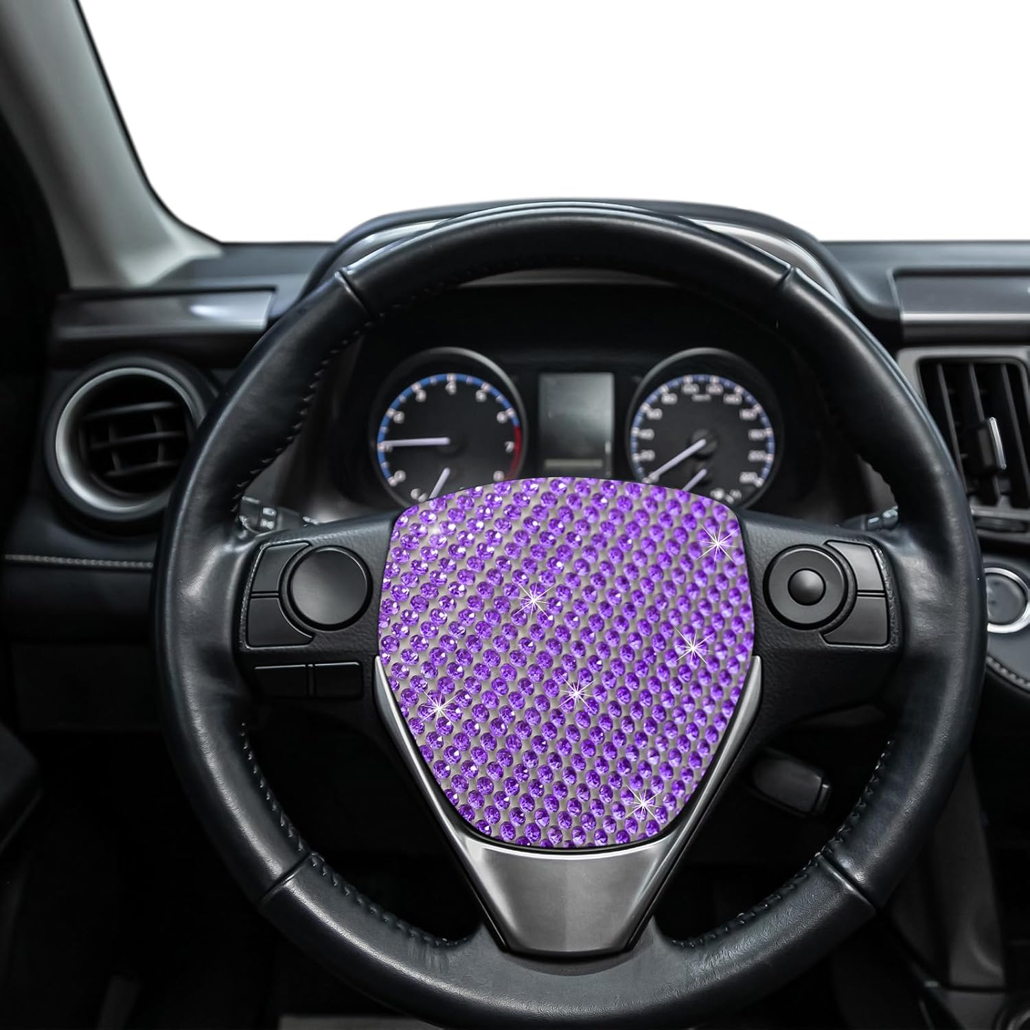 MECCANIXITY 60750 Pcs Bling Crystal Rhinestone Sheet Self-Adhesive Rhinestone Diamond Gems Sticker 59 x 7.9 Inch DIY Car Decoration Sticker for DIY Car Phone Clothing Craft Deep Purple