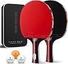 Table Tennis Bats - High-Performance Table Tennis Set with 2 Rackets, 3 Premium Ping Pong Balls & Compact Carry Bag for Indoor/Outdoor Competitions