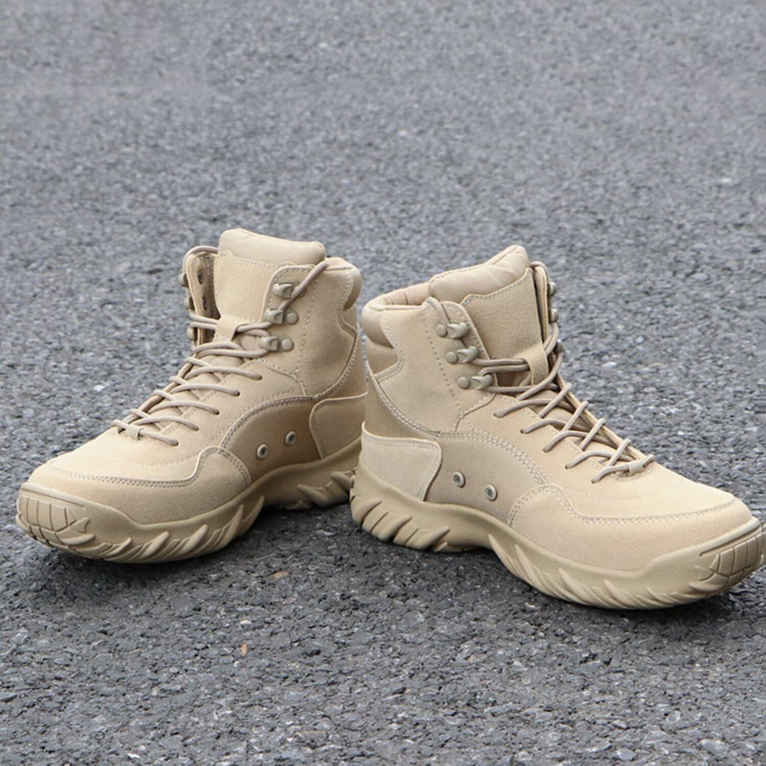 Zapatos tácticos de caña media para hombre, botas de combate para la nieve en invierno, zapatillas de deporte para trabajo vuelo, botas senderismo impermeables para el desierto al aire libre