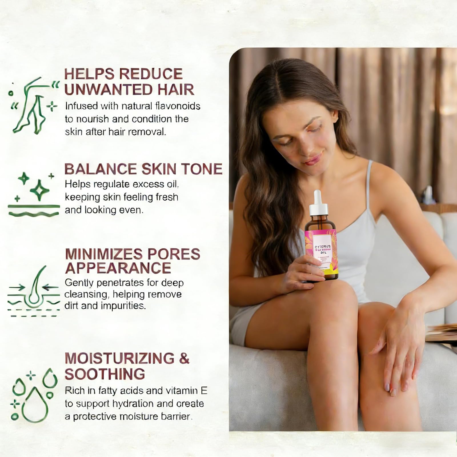 Huile Naturelle Pour L'épilation Huile De Cyperus Rotundus Pour L'épilation & Soin De La Peau Sérum Apaisant Naturel Pour D'épilation Pour Hydratante Et Apaisante Tous Types De Peau